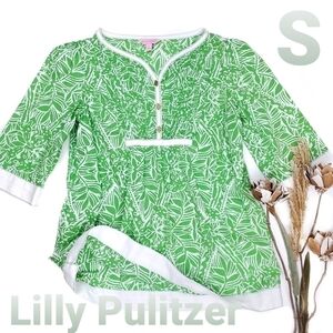 Lilly Pulitzer Green White Cotton  Top S